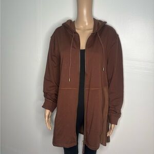 Casual Brown Hooded Jacket